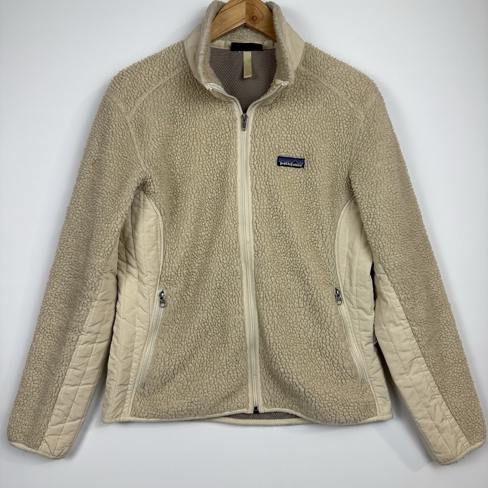 Woman's Patagonia Classic Retro-X Fleece Jacket Natural Tan Sz Small